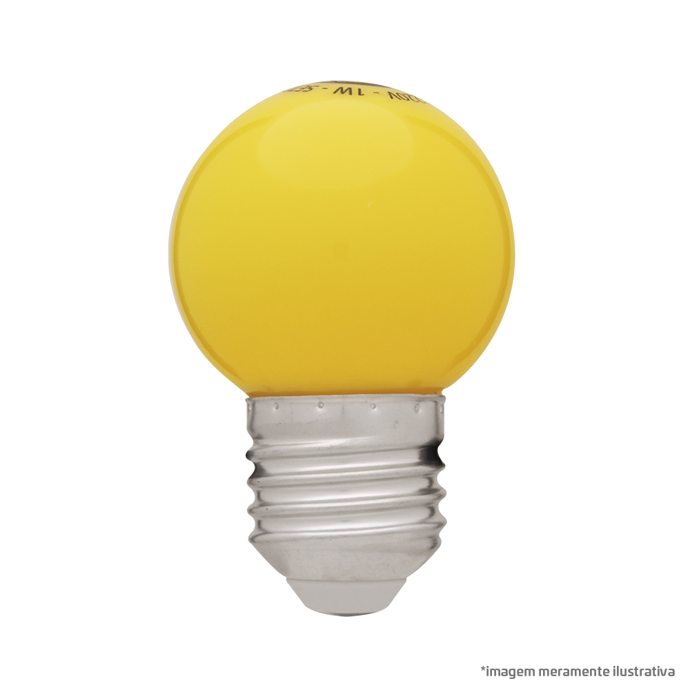 Lâmpada Mini Globo LED 01W Bivolt Amarela E27 – MG30112