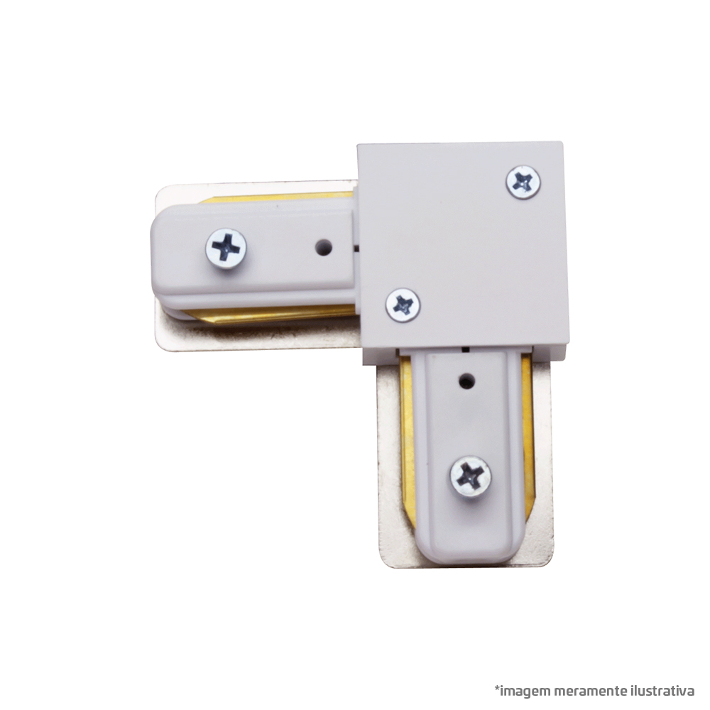 Conector para Trilho Branco – Em L 90° – TS00022