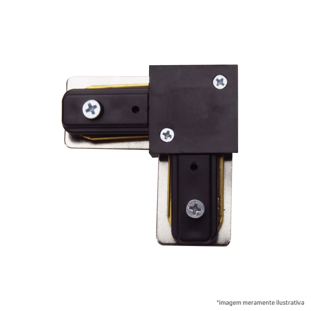 Conector para Trilho Preto – Em L 90° – TS00023