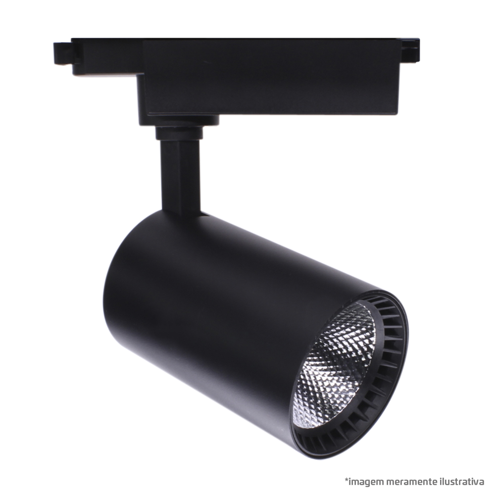 Spot Trilho LED – Preto 20W Bivolt 3.000K – TS32033